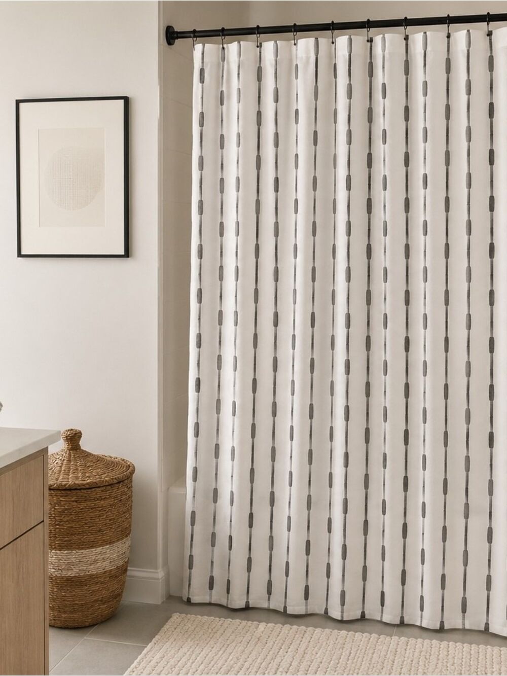 Project 62 Grey & White Textured Shower Curtain 72" x 72" NEW Unopened